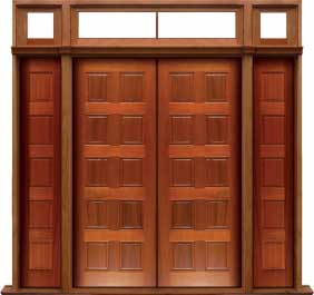 10 panel: double door + sidelight on left