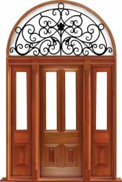 glazed cricket bat: single door + sidelight on right