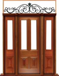 glazed cricket bat: single door + sidelight on right