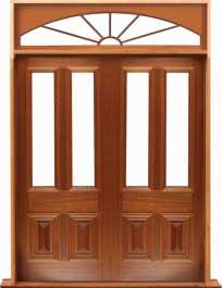 glazed cricket bat: single door + sidelight on right