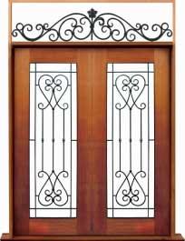 iron grille: single door + sidelight on left