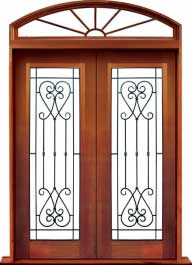 iron grille: single door + sidelight on left