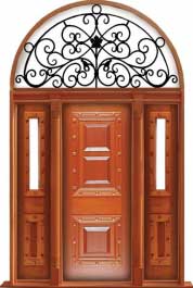 mediterranean: single door + sidelight on left